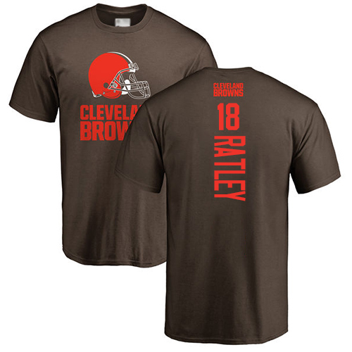 Men Cleveland Browns Damion Ratley Brown Jersey #18 NFL Football Backer T Shirt->cleveland browns->NFL Jersey